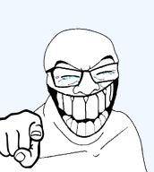 bald crying glasses hand meta:template mouth_open nose pointing smile subvariant:feralgrin subvariant:gegferal teeth template transparent_background variant:feraljak // 915x1022 // 53.6KB