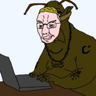 antenna arm aryan blue_eyes breast brown closed_mouth computer crescent_and_star double_chin ear eye eyebrow eyes_like_the_o-o-cean fat full_body glasses hair hand head monkey nigger obese shitskin soyjak stubble subvariant:hornyson tits transparent_background turk turkroach unibrow variant:chudjak variant:cobson white_skin yellow_hair // 700x700 // 19.6KB