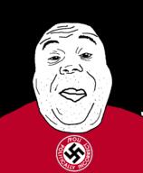 closed_mouth clothes nazism pol_(4chan) soyjak stubble text variant:alicia // 592x720 // 58.5KB