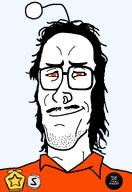 antenna atheism collar collared_shirt glasses gold hair long_hair lowered_eyebrows mullet mustache nose_piercing nose_ring orange_eyes orange_shirt reddit reddit_gold reddit_silver silver smirk smug snoo variant:mulletjak // 838x1217 // 46.6KB