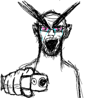 angry bloodshot_eyes crying drawing front_facing gun nose oekaki open_mouth selfish_little_fuck stubble teeth thick_eyebrows variant:cryboy_soyjak variant:soyak // 480x480 // 31.7KB