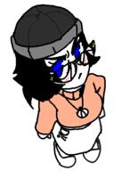 angry avengers beanie blue_eyes blush closed_mouth eyelashes eyes_like_the_o-o-cean female full_body glasses hair looking_at_you necklace variant:soytan // 338x475 // 16.2KB