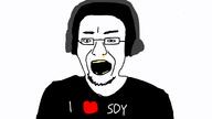 clothes glasses hair headphones heart i_love nose_piercing open_mouth soy soyjak stubble variant:unknown yellow_teeth // 1280x720 // 73.3KB