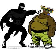 2soyjaks Warrior-Z(user) Wheeloffortuneman_(NameTranny) attack balaclava black_skin brown_skin buff bug cape crown discord discord_logo_facial_mark extremely_obese facial_mark fat fight fighting fist fly full_body islam jartycuck jartyfly meta:tagme mge muslims nipple obese punch shoe stomach subvariant:perceptive_chud variant:chudjak variant:meximutt // 1024x1024 // 160.1KB