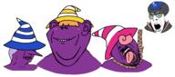 4soyjaks anhero beldam beldam_(paper_mario) closed_mouth clothes ear ghost glasses hat long_nose marilyn_(paper_mario) mario open_mouth paper_mario pink_hair purple_hair purple_skin rope shadow_siren sir_grodus smile soyjak stubble suicide tongue tranny variant:bernd variant:chudjak variant:cobson variant:impish_soyak_ears video_game vivian_(paper_mario) witch x_naut yellow_hair // 1908x846 // 28.3KB