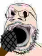 baby glasses microphone open_mouth small_eyes soyjak stubble variant:gapejak white_skin // 94x125 // 5.5KB