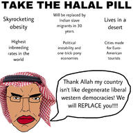 angry arab brown_skin glasses islam keffiyeh soyjak speech_bubble subvariant:pol_face take_the_pill text variant:chudjak // 3464x3464 // 1.0MB