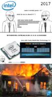 2017 3soyjaks amd closed_mouth cpu fire firefighter g_(4chan) glasses house intel open_mouth ryzen smile smug soyjak spurdo stubble technology teeth variant:soyak // 801x1500 // 1.2MB