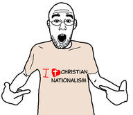 arm christianity clothes glasses hand i_love open_mouth pointing soyjak stubble text tshirt variant:shirtjak // 1437x1246 // 302.2KB