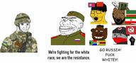 2soyjaks antifa asian beard black_lives_matter brainlet broken_teeth brown_skin chechnya china communism country firearm flag flag:chechnya flag:china flag:iran flag:north_korea flag:russia flag:south_korea flag:ukraine flag:zimbabwe goat gun hair hammer_and_sickle head_box iran islam nas:tyrone north_korea npc quran raised_fist_(symbol) russia russo_ukrainian_war small_eyes south_africa soyjak star_(symbol) text ukraine variant:wojak weapon wojak yellow_skin yellow_teeth zimbabwe // 1280x596 // 83.1KB