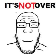 closed_eyes closed_mouth glasses its_over smile soyjak stubble text variant:markiplier_soyjak // 288x274 // 39.3KB