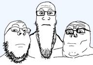 3soyjaks closed_mouth neutral series:trios_&_duos subvariant:longplier subvariant:neutralplier template trend:soyjak_trio variant:gapejak variant:markiplier_soyjak variant:tony_soprano_soyjak white_skin // 2662x1868 // 95.1KB