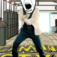 animated dance full_body gangnam_style glasses irl open_mouth push_pin soyjak sticky stubble variant:cobson // 300x460 // 1.7MB