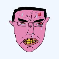 anger_mark angry bloodshot_eyes crying ear glasses hair leaking pink_skin rotten_teeth subvariant:pol_face sweating teeth template variant:chudjak vein yellow_teeth // 600x600 // 11.1KB