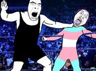 ack beating big_show choke_hold fight flag:transgender_pride_flag glasses irl_background open_mouth slap stubble tongue tranny transgender_flag variant:bernd variant:cobson wwe // 790x584 // 89.9KB