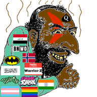 batman beard bnwo brimmiest_comments_section☣️☣️☣️_do_not_enter☣️☣️☣️ brown_skin clothes friday_night_funkin' happy_merchant hat indian_flag iraq jewish_nose judaism kippah lgbt_flag nas:merchant norway pride_flag queen_of_spades rubbing_hands rule34 stink_lines taliban transgender_flag warrior-z_(user) yellow_nails yellow_sclera yellow_teeth // 828x828 // 204.7KB