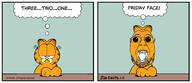 animal cat comic friday garfield glasses january january_5 oh_my_god_she_is_so_attractive open_mouth orange_skin soyjak speech_bubble stubble text variant:bernd // 2932x1268 // 731.4KB