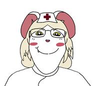 anthro blond clothed ear female furry lorna_(terrible_mouse) medical mouse nurse nurse_hat nurse_uniform red_cross subvariant:gapejak_female terrible_mouse variant:gapejak white_fur yellow_hair yellow_sclera // 1700x1525 // 39.0KB