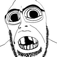 angry deformed glasses open_mouth soyjak stubble variant:cobson // 721x720 // 225.1KB