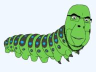 animal bug caterpillar full_body glasses green_skin leg series:animaljaks smile soyjak stubble variant:cobson // 1600x1200 // 37.1KB