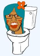 cookie cookie_run glasses open_mouth skibidi skibidi_toilet soyjak stubble tiger_lily_cookie toilet variant:feraljak // 573x800 // 116.4KB