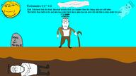 4soyjaks 540_BC 583_BC baby bible bible_verse closed_mouth dead death deformed drawn_background ecclesiastes ecclesiastes_(bible) ecclesiastes_4:2 ecclesiastes_4:3 frown full_body glasses gravestone hebrew its_just_getting_started its_over sad smile stubble subvariant:nathaniel subvariant:wholesome_soyjak sun text variant:gapejak variant:markiplier_soyjak // 1920x1080 // 168.3KB