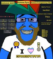 arm award awards beard blue blue_skin calm clothes coomer coomer_face gamebanana glasses i_heart i_love i_love_gamebanana i_trans_heart modding pedophile smile stubble subvariant:science_lover transheart tshirt variant:markiplier_soyjak // 801x890 // 170.5KB