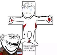 armor artist:sabiopajin cross crucifixion ear legionary meta:tagme nails sabiopajin_(user) sad stab stabbed stubble troll trollface user=sabiopajin variant:gapejak variant:impish_soyak_ears // 800x772 // 140.2KB