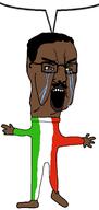 arm brown_skin clothes country crying flag full_body glasses hair hand italy leg mustache soyjak speech_bubble_empty variant:chudjak yellow_sclera // 914x1931 // 138.8KB