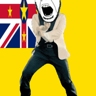 angry animated country cross dance flag full_body gangnam_style glasses irl niue open_mouth soyjak star stubble variant:cobson // 300x460 // 497.8KB