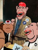 america_first amerimutt beard black_skin brown_skin button closed_mouth clothes elon euromutt falangism fat freedom_of_speech glasses hat islam lips maga mole musk nazism necktie norman_rockwell painting smile smug stubble subvariant:chudjak_front subvariant:impish_amerimutt subvariant:meximutt_front suit swastika taqiyah teeth totenkopf twitter variant:chudjak variant:cobson variant:impish_soyak_ears variant:markiplier_soyjak2 variant:meximutt // 1075x1386 // 1.5MB