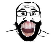 beard glasses irl smile soyjak subvariant:science_lover teeth variant:markiplier_soyjak you_were_one_i_ker // 784x588 // 130.1KB