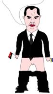 angry closed_mouth clothes ear flag hair naked nazism necktie nsfw penis small_penis soyjak speech_bubble speech_bubble_empty stepan_bandera subvariant:chudjak_front subvariant:obsessedchud suit swastika ukraine variant:chudjak white_skin // 1092x1911 // 229.7KB