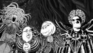 4soyjaks anime berserk biting_lip black_and_white glasses godhand hair ominous open_mouth shadow smile soyjak stubble subvariant:hornyson variant:cobson variant:fatjak variant:gapejak variant:markiplier_soyjak // 1400x799 // 841.7KB