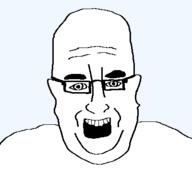 beard gape glasses open_mouth soyjak stubble variant:winejak // 400x400 // 9.9KB