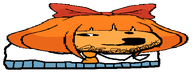 animal bow deformed distorted dog doge mymy_(ongezellig) ongezellig orange_hair orange_skin skirt variant:quogejak // 547x210 // 18.5KB