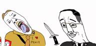 anime armband blood brown_shirt chromatic_aberration clothes ernst_rohm eyebrows glasses gun heinrich_himmler i_love knife murder music mustache nazism necktie nightcore open_mouth phonk pistol schutzstaffel smirk sonnenrad spinning stab sturmabteilung subvariant:chudjak_front suit swastika undercut uniform variant:bernd variant:chudjak video // 1280x618, 27s // 6.2MB