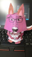 2soyjaks animal bloodshot_eyes brown_eyes brown_skin crying ear food full_body glasses holding_object irl laptop mustache nut open_mouth origami paper po_(4chan) soyjak squirrel stubble subvariant:feralsquirrel thinkpad variant:bernd variant:feraljak // 3840x2160 // 1.3MB