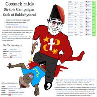 ack battle black_eyes black_pants black_shoes blue_shirt brown_skin chud cossack crimean crimean_tatar dark_hair ivan_sirko ottoman_empire raid red_shirt tatar traditional_hat turkiye ukraine variant:chudjak war white_skin zaporozhian_cossack zaporozhian_sich // 822x821 // 145.6KB