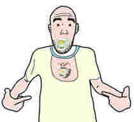arm baba baby bib binky caca clothes ear glasses hand low_quality low_resolution pacifier pointing small_eyes soyjak stubble variant:gapejak variant:shirtjak // 210x190 // 2.7KB