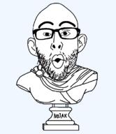 bust ear glasses open_mouth soyjak stubble text variant:nojak // 704x816 // 23.4KB