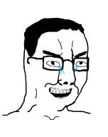 crying glasses hair laughing open_mouth redraw teeth variant:chudjak // 781x988 // 32.6KB