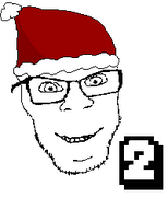 2 artist:crimsonvoidhydra1488 beard christmas glasses santa_hat smile soyjak transparent_background variant:feraljak // 200x250 // 2.2KB