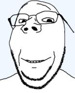 glasses looking_at_you monochrome series:shrinkflation_soyjaks shrinkflation smile soyjak stubble subvariant:wholesome_soyjak template transparent_background variant:gapejak // 900x1118 // 298.6KB