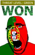 ahegao building castle country emerald flag flag:portugal gem glasses green green_eyes hair looking_up open_mouth portugal schlog_color_event soyjak soyjak_blog stubble teeth text threat_level_green variant:cobson won // 721x1115 // 209.8KB