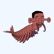 animal anomalocaris eye_stalks full_body prehistoric series:animaljaks series:dinosaurjaks smile soyjak tail variant:chudjak // 1200x1200 // 38.1KB