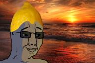 chud crying glasses grey_skin happy irl_background lemon lemon_(user) smile sunglasses sunset tear tinted_glasses variant:chudjak // 1536x1024 // 1.7MB