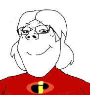 artist:sectionalism closed_mouth clothes femjak glasses hair incredible_fatty long_hair smile soyjak subvariant:gapejak_female superhero the_incredibles variant:gapejak // 940x992 // 48.7KB