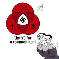 atheism glasses hugging jesus national_socialism paganism soyjak subvariant:chudjak_front text variant:chudjak // 1280x1280 // 297.5KB