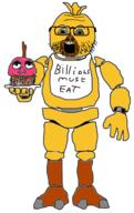 animatronic chica_(fnaf) chicken cupcake five_nights_at_freddy's glasses open_mouth soyjak stubble variant:unknown // 360x571 // 26.0KB